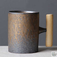 Thumbnail for Mug avec soucoupe céramique anthracite rouille | Théières à la folie