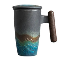 Thumbnail for Mug céramique design japonais mer et montagne | Théières à la folie
