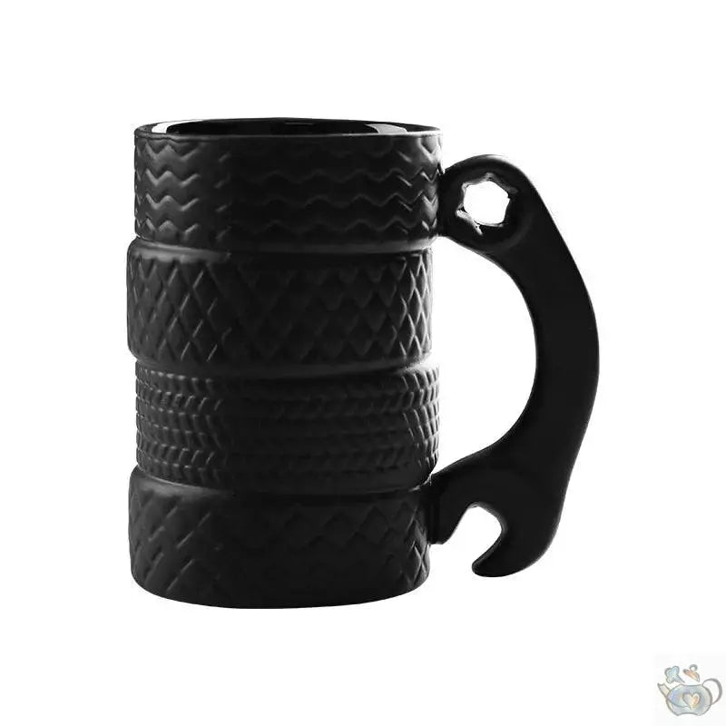 Mug céramique noire forme pneus | Théières à la folie