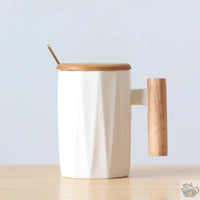 Thumbnail for Mug contemporain céramique manche bois | Théières à la folie