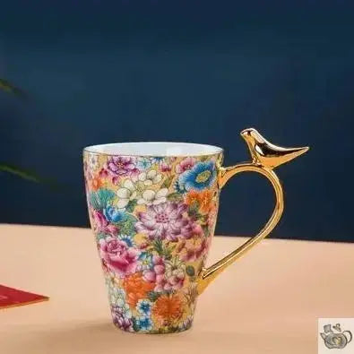 Mug en porcelaine précieuse aux mille fleurs | Théières à la folie