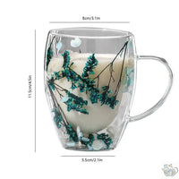 Thumbnail for Mug en verre fleurs séchées en double paroi | Théières à la folie