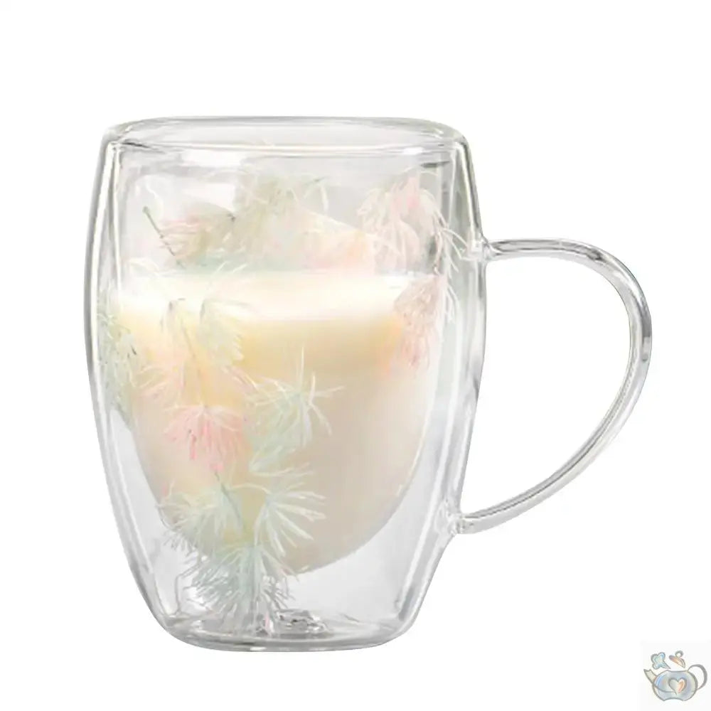 Mug en verre fleurs séchées en double paroi | Théières à la folie