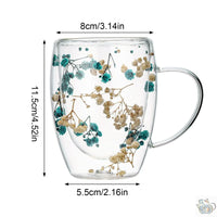 Thumbnail for Mug en verre fleurs séchées en double paroi | Théières à la folie