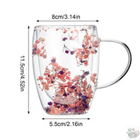 Thumbnail for Mug en verre fleurs séchées en double paroi | Théières à la folie