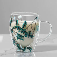 Thumbnail for Mug en verre fleurs séchées en double paroi | Théières à la folie