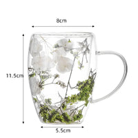 Thumbnail for Mug en verre fleurs séchées en double paroi | Théières à la folie