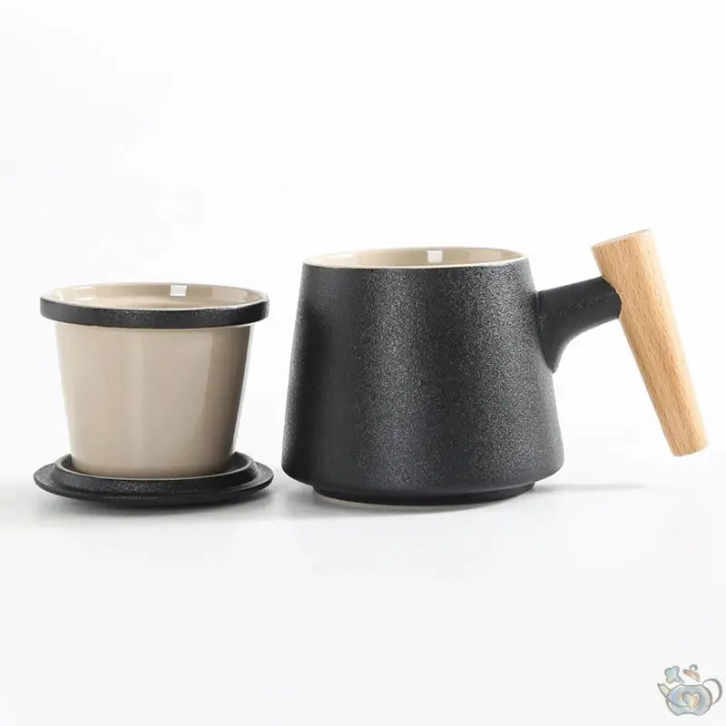 Mug et filtre céramique manche en bois | Théières à la folie