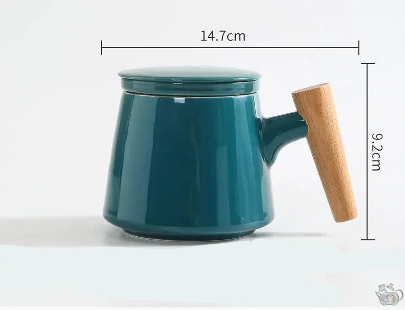 Mug et filtre céramique manche en bois | Théières à la folie