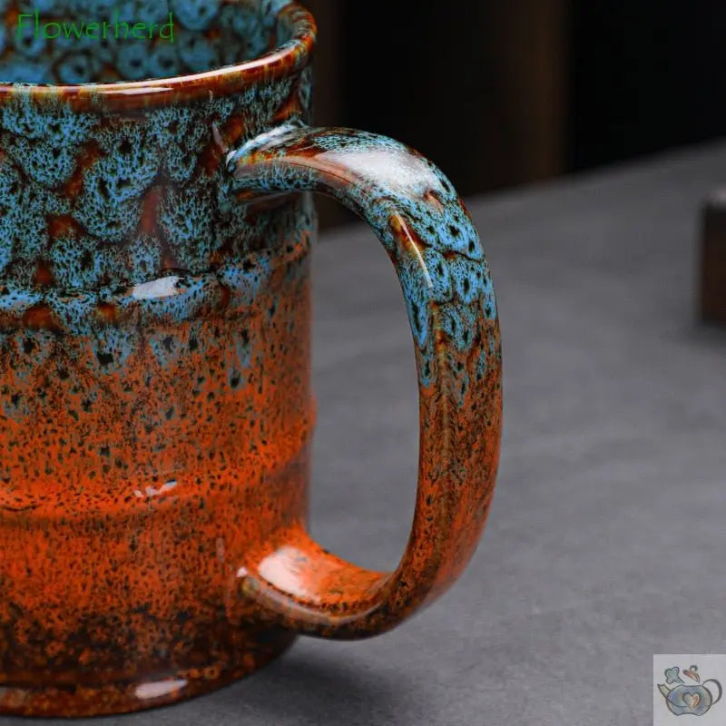 Mug grande chope porcelaine artisanale colorée | Théières à la folie