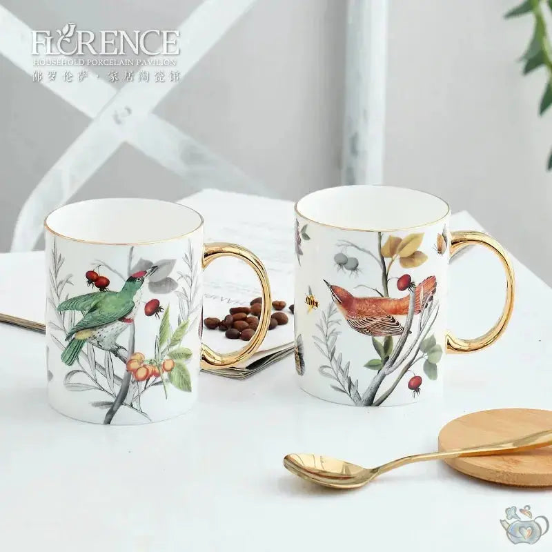Mug porcelaine avec couvercle bois et cuillère | Théières à la folie