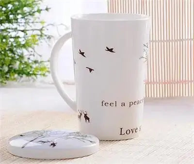 Mug porcelaine avec couvercle message universel | Théières à la folie