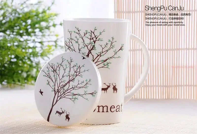 Mug porcelaine avec couvercle message universel | Théières à la folie