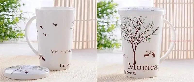 Mug porcelaine avec couvercle message universel | Théières à la folie