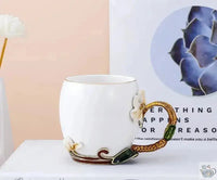 Thumbnail for Mug porcelaine blanche fleurs émaillées | Théières à la folie