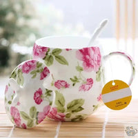 Thumbnail for Mug porcelaine fine avec couvercle et cuillère | Théières à la folie