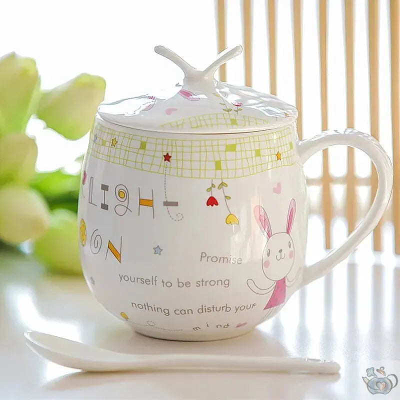 Mug porcelaine fleurie avec couvercle | Théières à la folie