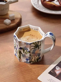 Thumbnail for Mug porcelaine rétro-romantique aux iris | Théières à la folie