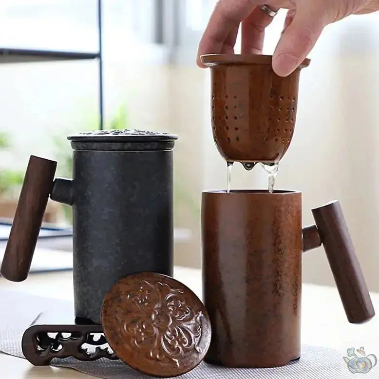 Mug-théière en céramique rétro-contemporaine | Théières à la folie