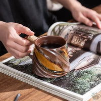 Thumbnail for Mug en céramique rustique sculptée poterie | Théières à la folie