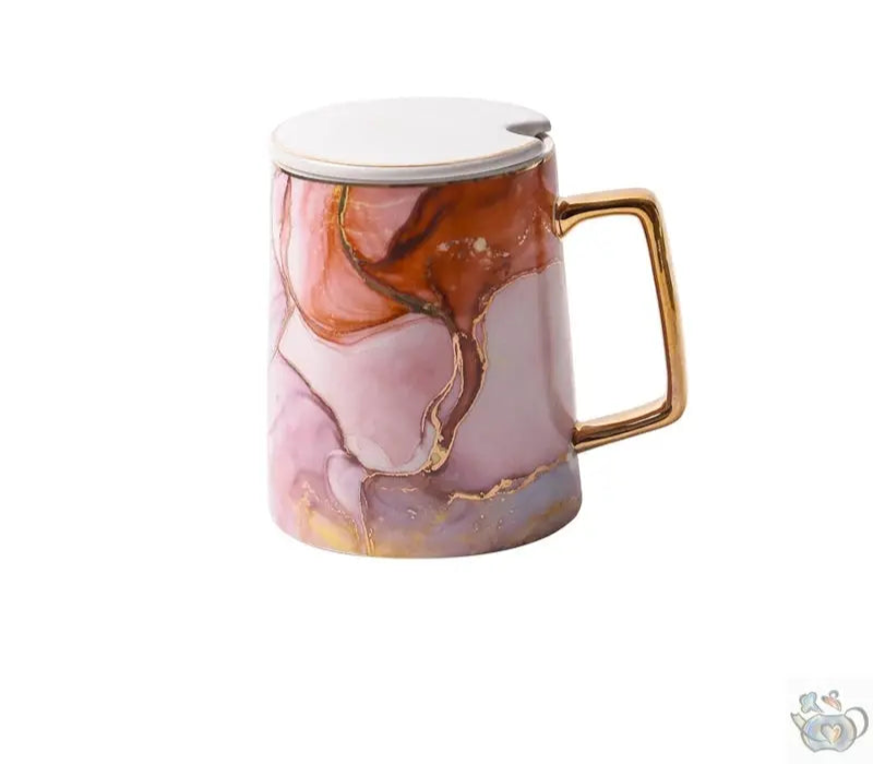 Mug luxueux marbré en porcelaine | Théières à la folie