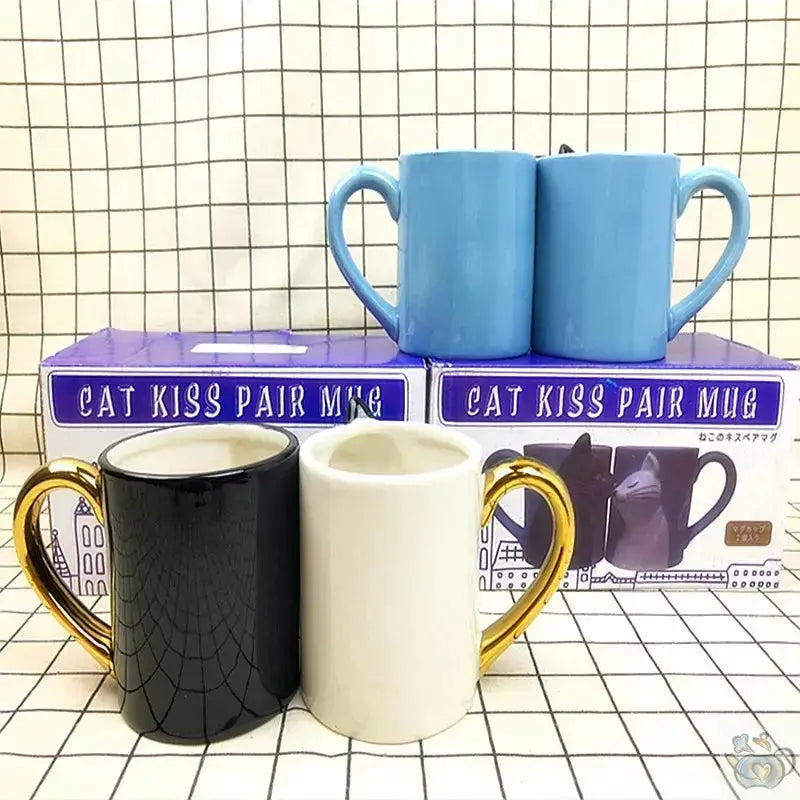 Mugs artisanaux duo "chat chat love" | Théières à la folie