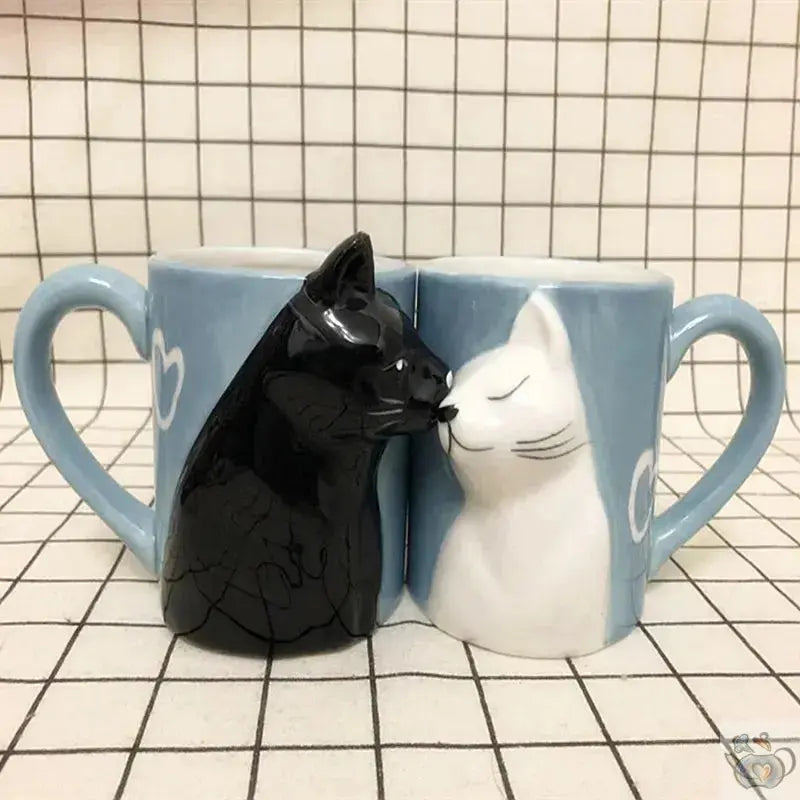 Mugs artisanaux duo "chat chat love" | Théières à la folie