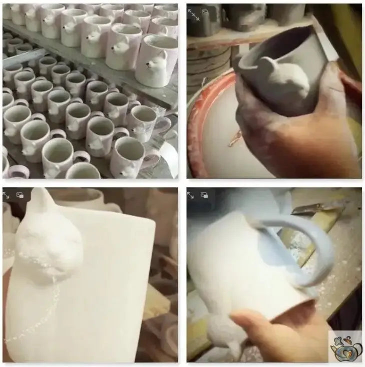 Mugs artisanaux duo "chat chat love" | Théières à la folie