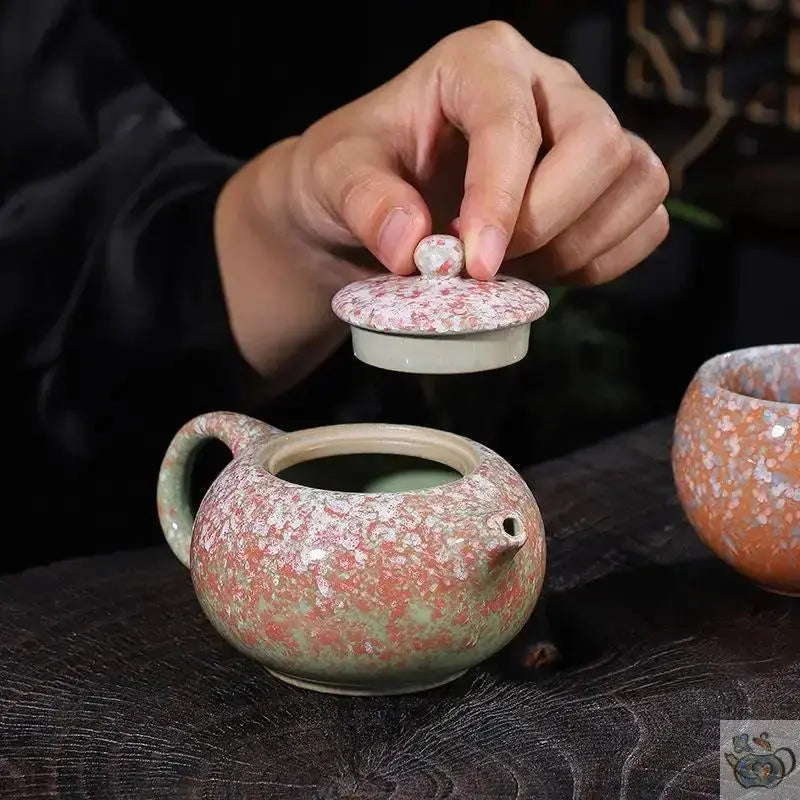 Petite théière chinoise fleurs de céramique | Théières à la folie