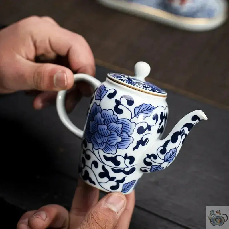 Petite théière chinoise porcelaine le lotus bleu | Théières à la folie