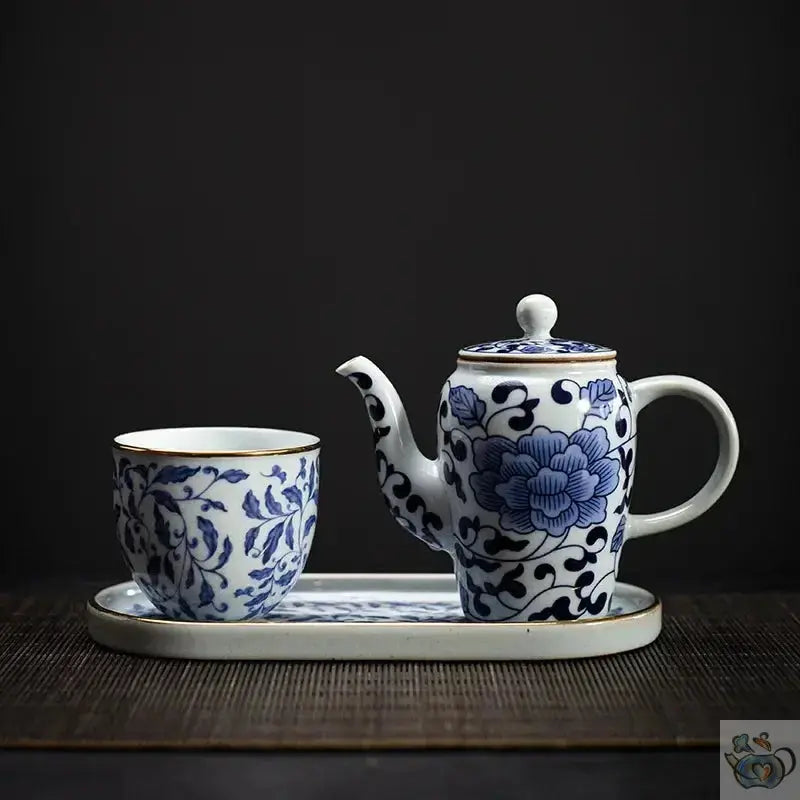 Petite théière chinoise porcelaine le lotus bleu | Théières à la folie