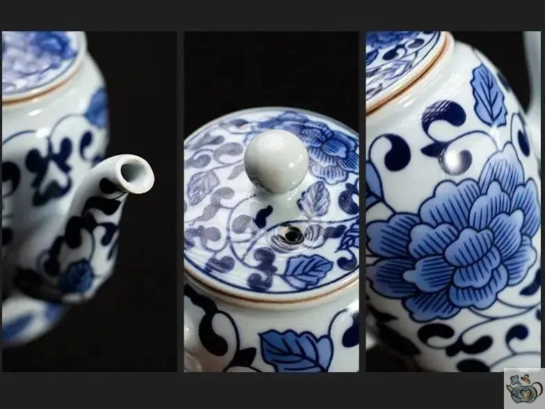 Petite théière chinoise porcelaine le lotus bleu | Théières à la folie