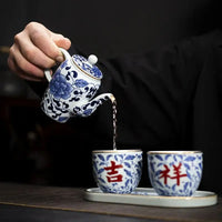Thumbnail for Petite théière chinoise porcelaine le lotus bleu | Théières à la folie