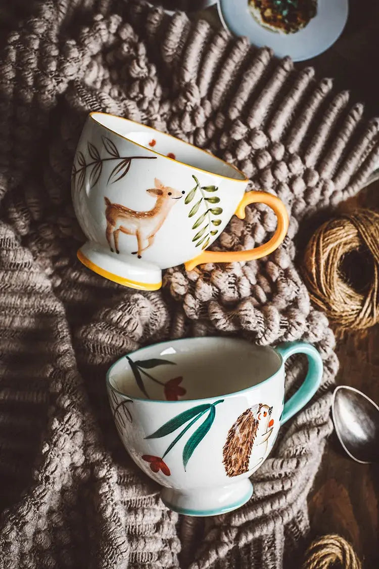 Tasse en céramique aux animaux de la forêt | Théières à la folie