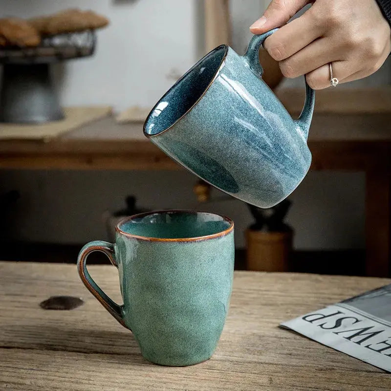 Mug polyvalent en poterie bleu grisé | Théières à la folie