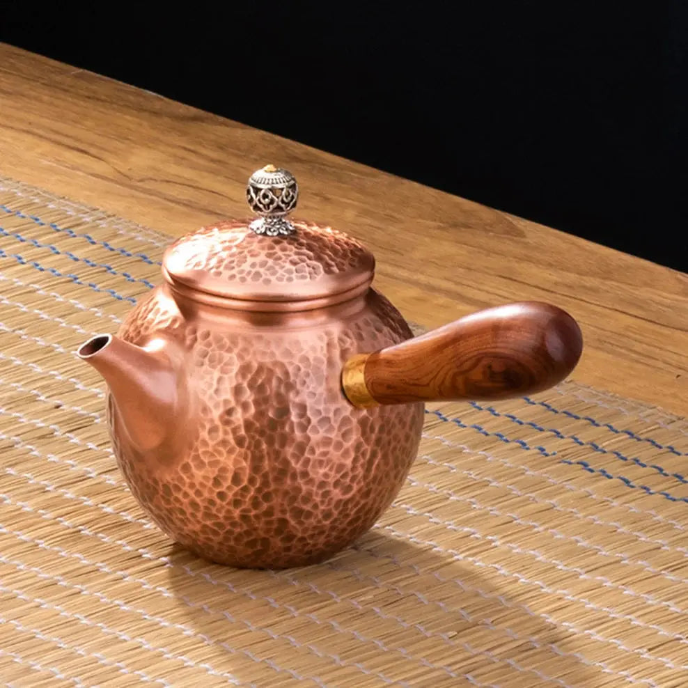 "Jewel" hammered copper teapot