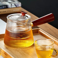 Thumbnail for Théière en verre design japonais manche en bois | Théières à la folie