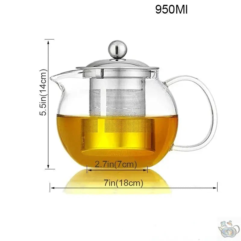 Théière en verre avec filtre en verre ou inox | Théières à la folie