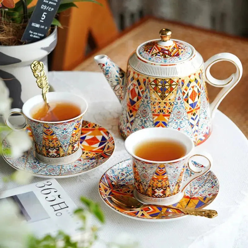 Service à thé pour 2 porcelaine kaléidoscope | Théières à la folie