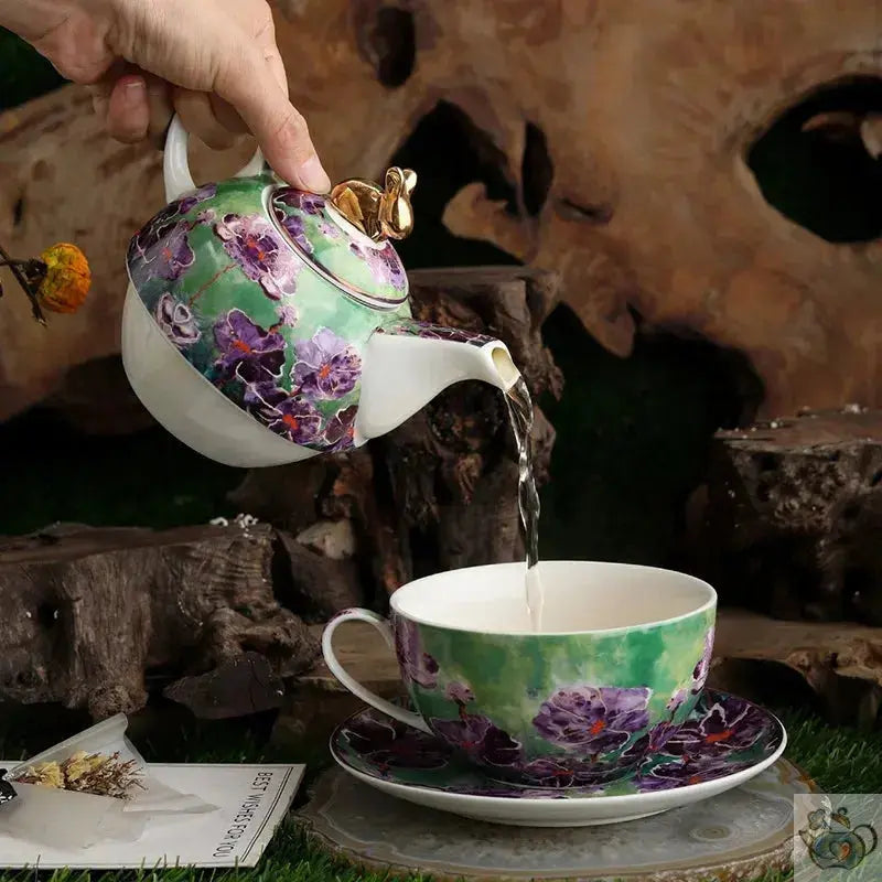 Service à thé évolutif  porcelaine fleurie | Théières à la folie