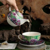 Thumbnail for Service à thé évolutif  porcelaine fleurie | Théières à la folie