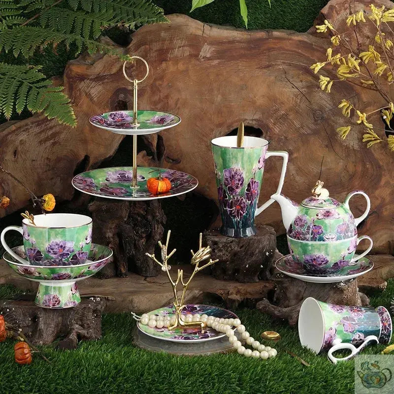 Service à thé évolutif  porcelaine fleurie | Théières à la folie
