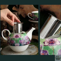 Thumbnail for Service à thé évolutif  porcelaine fleurie | Théières à la folie