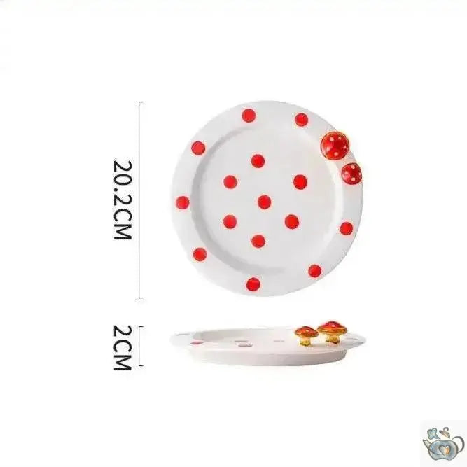Service à thé céramique à pois rouge et blanc | Théières à la folie