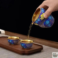 Thumbnail for Service à thé en argent pur cloisonné | Théières à la folie