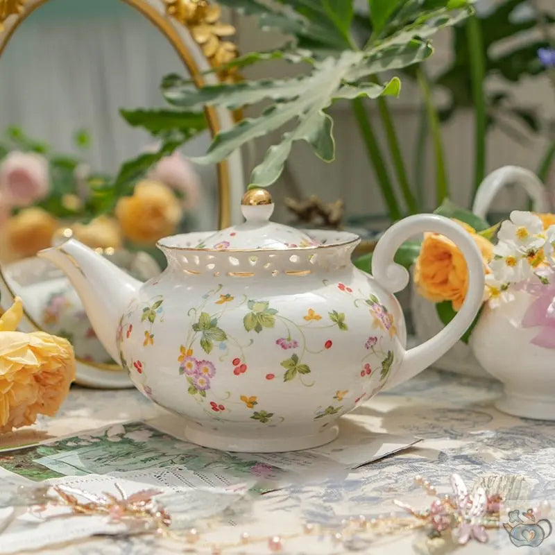 Service à thé anglais porcelaine rétro | Théières à la folie