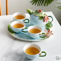 Thumbnail for Service à thé en porcelaine émaillée lotus 3D | Théières à la folie