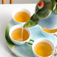 Thumbnail for Service à thé en porcelaine émaillée lotus 3D | Théières à la folie