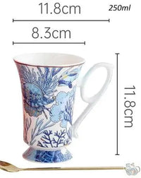 Thumbnail for Service à thé en porcelaine fonds marins bleus | Théières à la folie