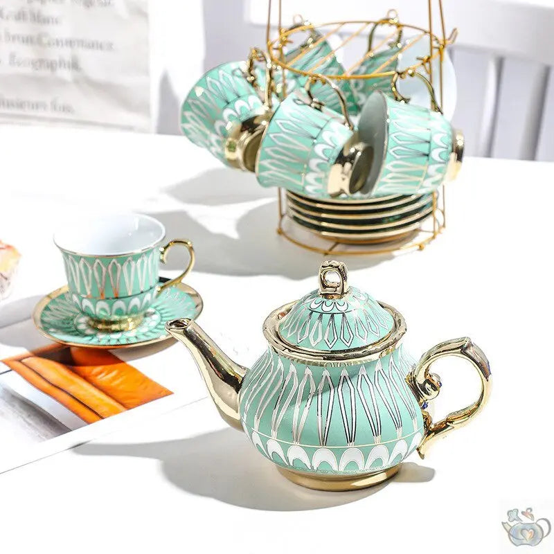 Service à thé porcelaine ambiance torride | Théières à la folie